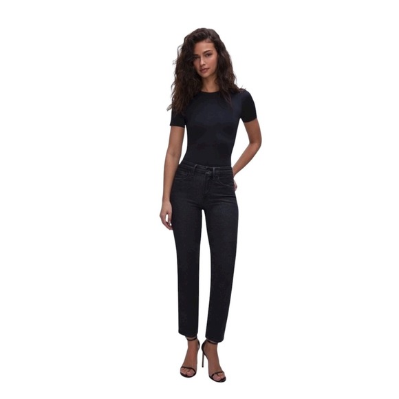 Good American Denim - Good American Jeans Women Size 28-32 Black Good Leg Straight Stretch Denim NEW